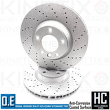 FOR AUDI Q7 4.2 TDI 2007-2015 PERFORMANCE DRILLED FRONT BRAKE DISCS PAIR 350mm