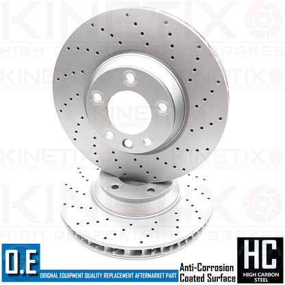FOR Q7 CAYENNE TOUAREG FRONT REAR CROSS DRILLED PERFORMANCE BRAKE DISCS CERAMIC RACING PADS & WEAR WIRE SENSOR LEADS 350mm 330mm