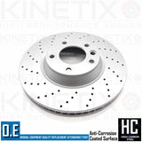 FOR AUDI Q7 3.0 TDI 2006-2015 DRILLED FRONT BRAKE DISCS BREMBO PADS SENSORS