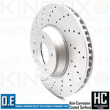 FOR AUDI Q7 3.0 TDI 2006-2015 DRILLED FRONT BRAKE DISCS BREMBO PADS SENSORS