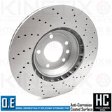 FOR VW TOUAREG 2.5 R5 TDI 03-10 DRILLED FRONT REAR BRAKE DISCS APEC PADS SENSORS