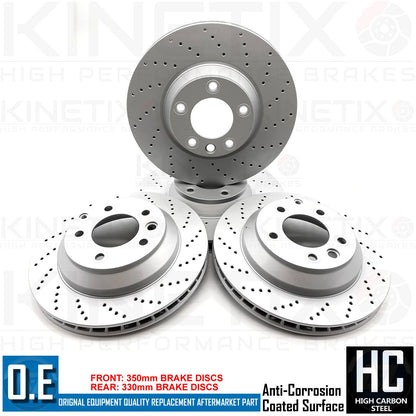 FOR VW TOUAREG 4.2 V8 FSI 06-10 DRILLED FRONT REAR BRAKE DISCS PADS WEAR SENSORS