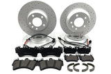 FOR AUDI Q7 3.0 TDI DRILLED FRONT REAR BRAKE DISCS PADS SENSORS BRAKE SHOES SET