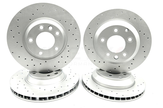 FOR VW TOUAREG 2.5 R5 TDI 2003-2010 DRILLED FRONT REAR BRAKE DISCS 350mm 330mm