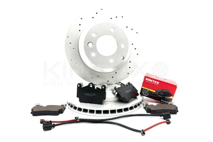 FOR AUDI Q7 3.2 3.6 2006-2015 DRILLED REAR BRAKE DISCS MINTEX PADS SENSORS 330mm