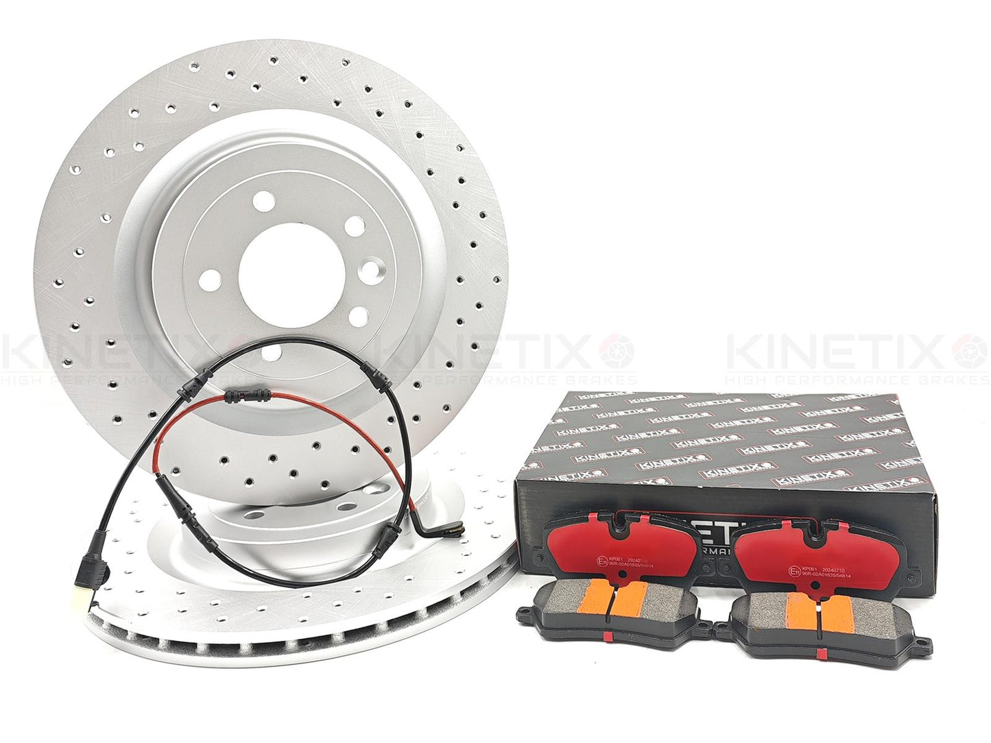 FOR RANGE ROVER 3.0 TDV6 REAR CROSS DRILLED BRAKE DISCS PADS WIRE SENSOR 365mm