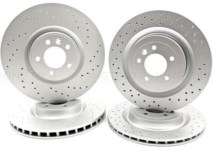 FIT RANGE ROVER SPORT 3.0 SDV6 FRONT REAR DRILLED BRAKE DISCS 380mm 365mm