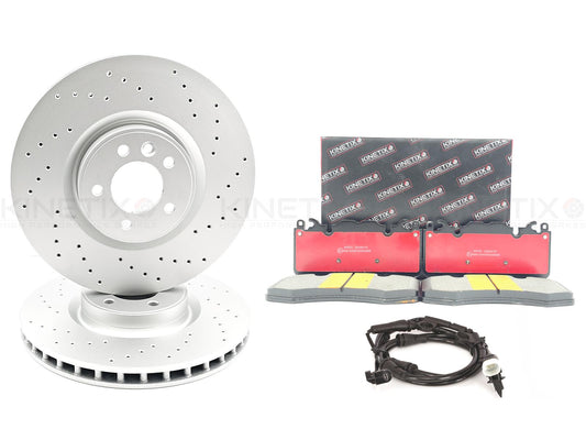 FOR RANGE ROVER SPORT SDV6 SDV8 DRILLED FRONT BRAKE DISCS CERAMIC PADS 380mm