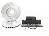 FOR LAND ROVER DEFENDER 3.0 P400 I6 FRONT DRILLED BRAKE DISCS BREMBO PADS WIRE