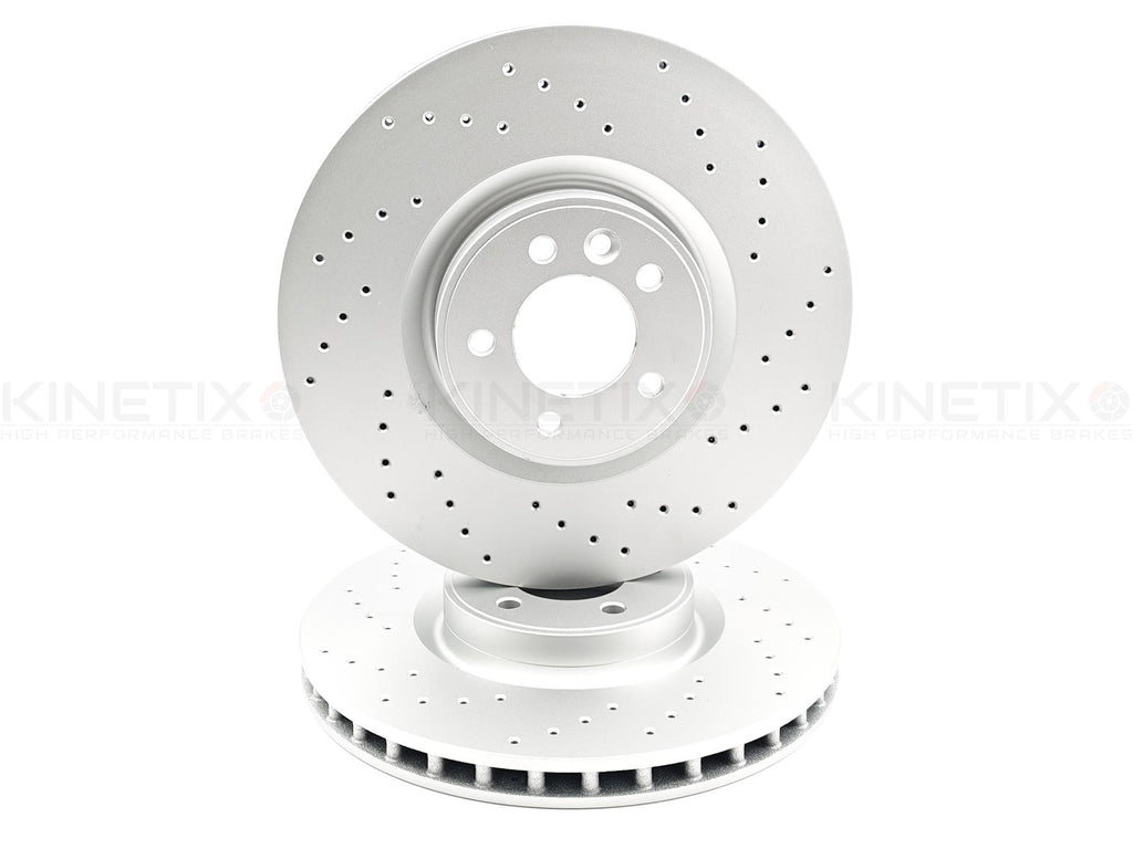FOR RANGE ROVER SPORT 5.0 SVR FRONT CROSS DRILLED BRAKE DISCS PAIR 380mm