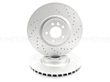 FOR RANGE ROVER SPORT 5.0 SVR FRONT CROSS DRILLED BRAKE DISCS PAIR 380mm