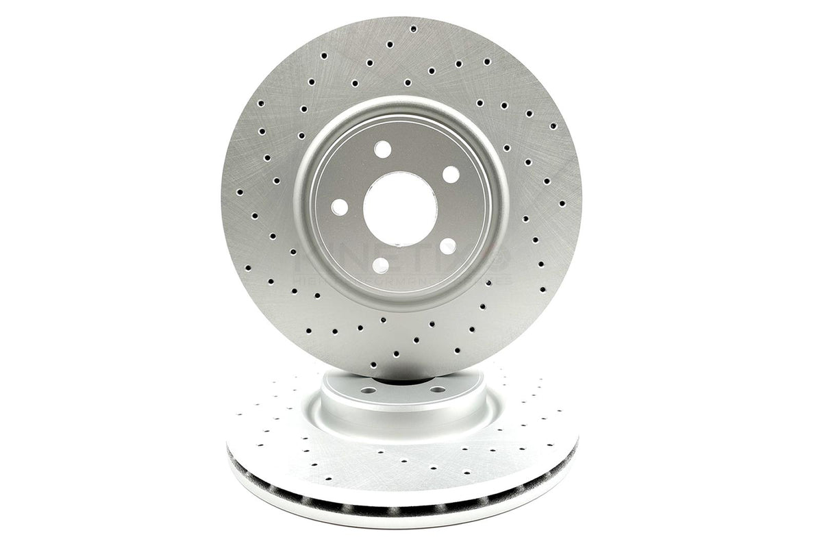 FOR FORD FOCUS RS MK2 DRILLED PERFORMANCE FRONT BRAKE DISCS BREMBO PADS 336mm
