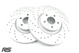 FITS FORD FOCUS RS RS500 MK2 FRONT REAR CROSS DRILLED BRAKE DISCS 336mm 302mm