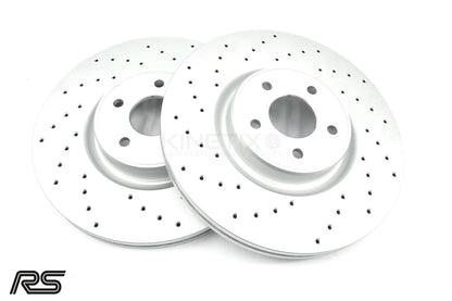 FOR FORD FOCUS RS RS500 MK2 CROSS DRILLED PERFORMANCE FRONT BRAKE DISCS 336mm