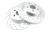 FOR FORD FOCUS 2.5 RS RS500 MK2 CROSS DRILLED REAR BRAKE DISCS 302mm *SOLID*