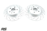 FITS FORD FOCUS RS RS500 MK2 FRONT REAR CROSS DRILLED BRAKE DISCS 336mm 302mm
