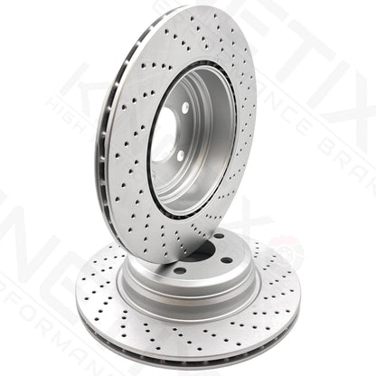 FOR BMW 335d F30 F31 M SPORT DRILLED REAR BRAKE DISCS MINTEX PADS WIRE 330mm