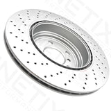 FOR BMW 330d Granturismo F34 M SPORT CROSS DRILLED REAR BRAKE DISCS PAIR 330mm