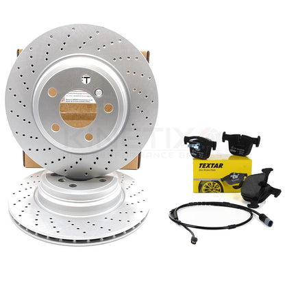 FOR BMW 330d 335d 335i 340i F30 F31 F34 REAR BRAKE DISCS TEXTAR PADS 330mm