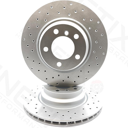 FOR BMW 1 SERIES 123d M SPORT FRONT DRILLED BRAKE DISCS BREMBO PADS WIRE 330mm