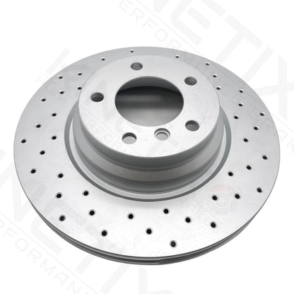 FOR BMW 325d M SPORT E90 E91 E92 E93 FRONT CROSS DRILLED BRAKE DISCS PAIR 330mm