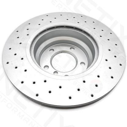 FOR BMW 325d M SPORT E90 E91 E92 E93 FRONT CROSS DRILLED BRAKE DISCS PAIR 330mm