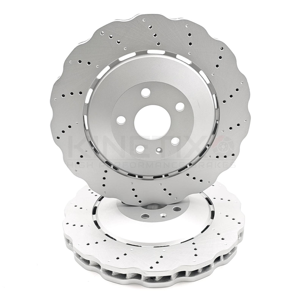 FOR AUDI RSQ3 RS Q3 (13-2018) WAVEY FRONT BRAKE DISCS 8U0615301A 8U0615301B PAIR