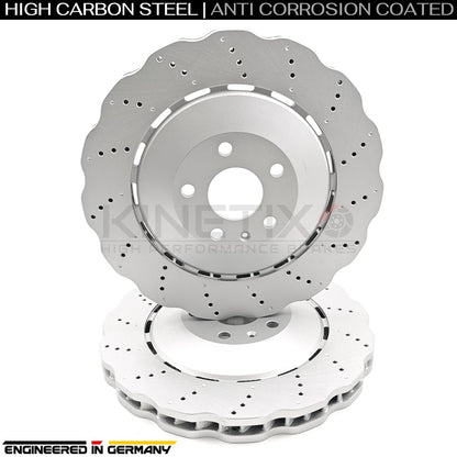 FOR AUDI RSQ3 RS Q3 (13-2018) WAVEY FRONT BRAKE DISCS 8U0615301A 8U0615301B PAIR