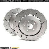 FOR AUDI RSQ3 RS Q3 (2013-2018) CROSS DRILLED WAVEY FRONT BRAKE DISCS PADS 365mm