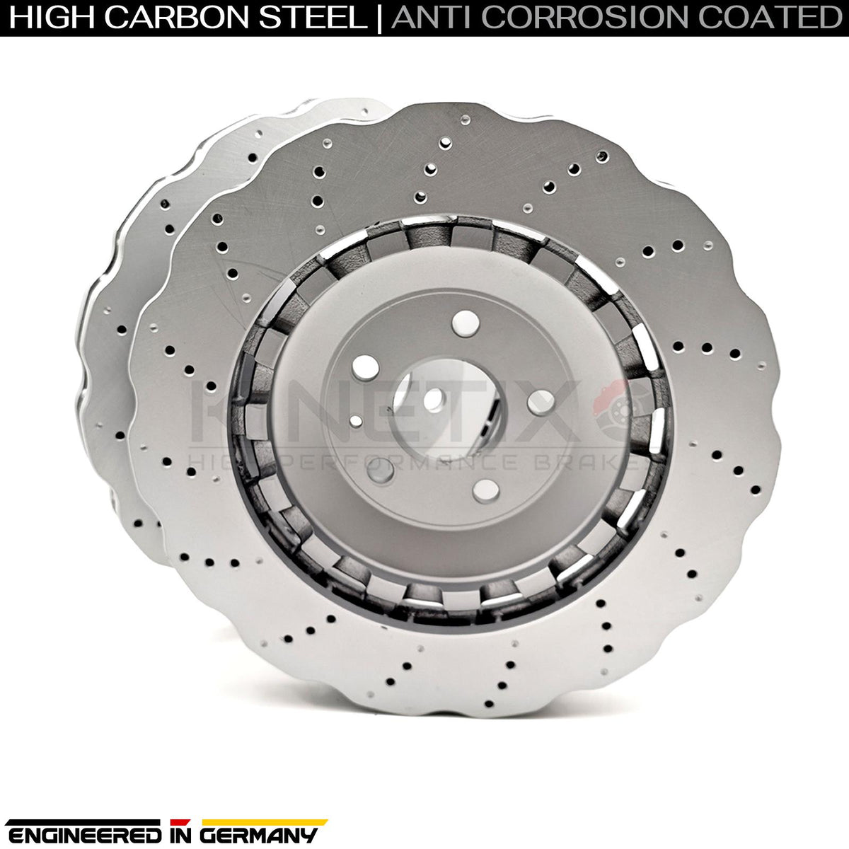 FOR AUDI RSQ3 RS Q3 (2013-2018) CROSS DRILLED WAVEY FRONT BRAKE DISCS PADS 365mm