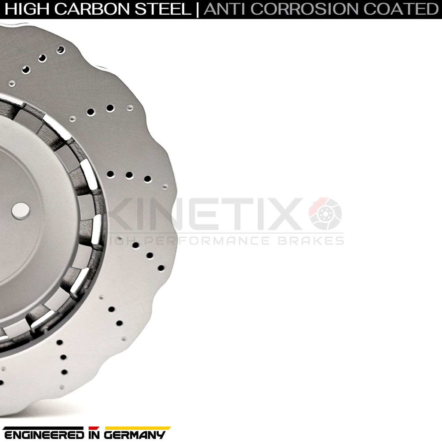 AUDI RSQ3 RS Q3 (13-18) CROSS DRILLED WAVEY FRONT BRAKE DISCS BREMBO PADS