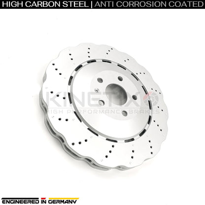 AUDI RSQ3 RS Q3 (2013-2018) CROSS DRILLED WAVEY FRONT BRAKE DISCS PADS 365mm
