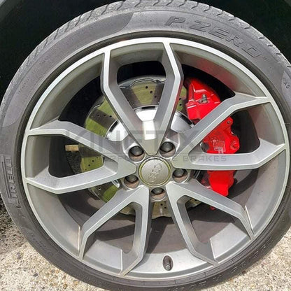 AUDI RSQ3 RS Q3 (2013-2018) CROSS DRILLED WAVEY FRONT BRAKE DISCS PADS 365mm