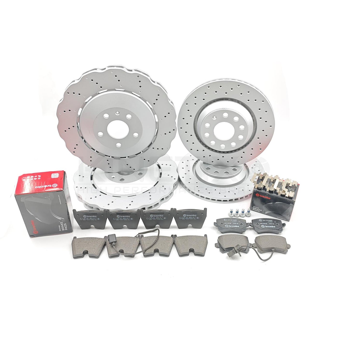 FOR AUDI RSQ3 RS Q3 (2013-2018) CROSS DRILLED FRONT REAR BRAKE DISCS BREMBO PADS
