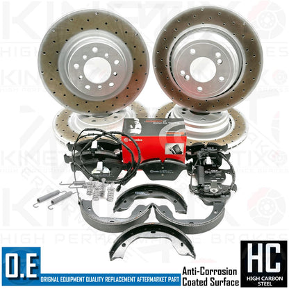 FOR BMW M3 E46 FRONT REAR BRAKE DISCS BREMBO PADS WIRES HAND BRAKE SHOES KIT