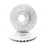 FOR BMW M3 E46 FRONT LEFT RIGHT DRILLED PERFORMANCE BRAKE DISCS SET 325mm COATED