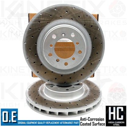 FOR BMW E46 M3 3.2 FRONT AND REAR DRILLED BRAKE DISCS BREMBO PADS WIRE SENSORS