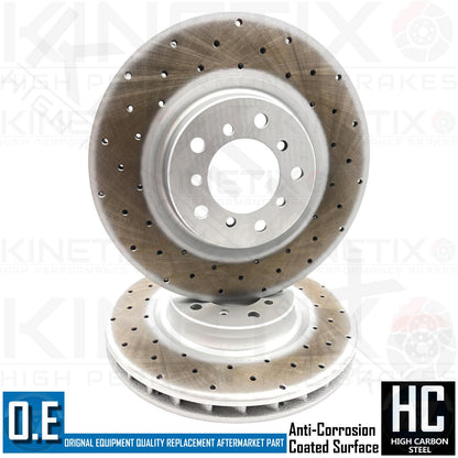 FOR BMW E46 M3 3.2 FRONT AND REAR DRILLED BRAKE DISCS BREMBO PADS WIRE SENSORS