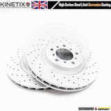 FOR BMW M3 E46 KINETIX FRONT PERFORMANCE DRILLED BRAKE DISCS PAIR 325mm