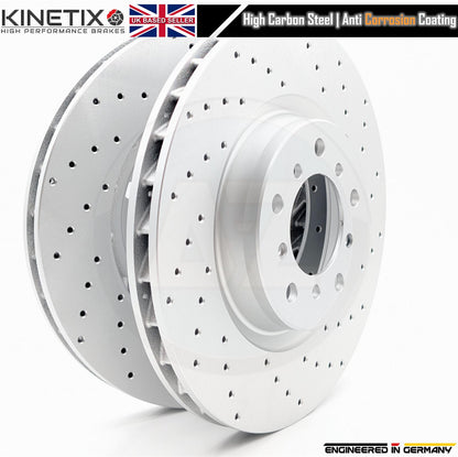 FOR BMW M3 E46 (2000-06) CROSS DRILLED FRONT LEFT RIGHT BRAKE DISCS 325mm X 28mm