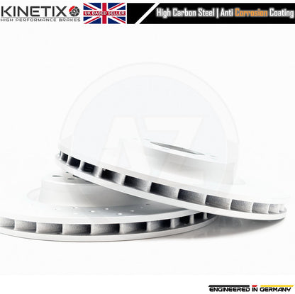 FOR BMW M3 E46 KINETIX FRONT PERFORMANCE DRILLED BRAKE DISCS PAIR 325mm