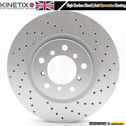 FOR BMW M3 E46 KINETIX FRONT PERFORMANCE DRILLED BRAKE DISCS PAIR 325mm