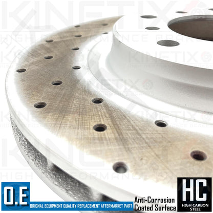 FOR BMW M3 E46 FRONT CROSS DRILLED PERFORMANCE BRAKE DISCS BREMBO PADS WIRE 325m