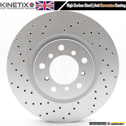 FOR BMW M3 E46 KINETIX FRONT PERFORMANCE DRILLED BRAKE DISCS PAIR 325mm