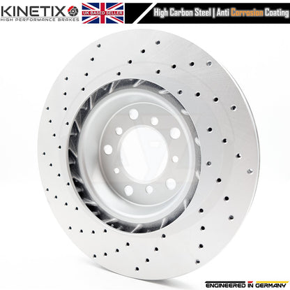 FOR BMW M3 E46 KINETIX FRONT PERFORMANCE DRILLED BRAKE DISCS PAIR 325mm