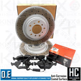 FOR BMW M3 E46 FRONT CROSS DRILLED PERFORMANCE BRAKE DISCS BREMBO PADS WIRE 325m