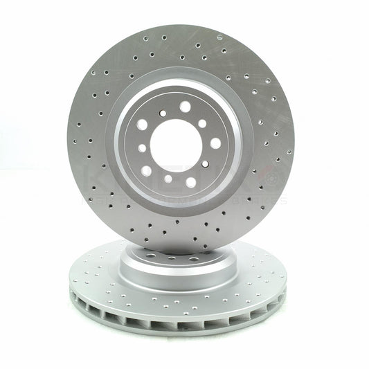 FOR BMW M3 E90 FRONT LEFT RIGHT DRILLED BRAKE DISCS SET 34112283801/34112283802