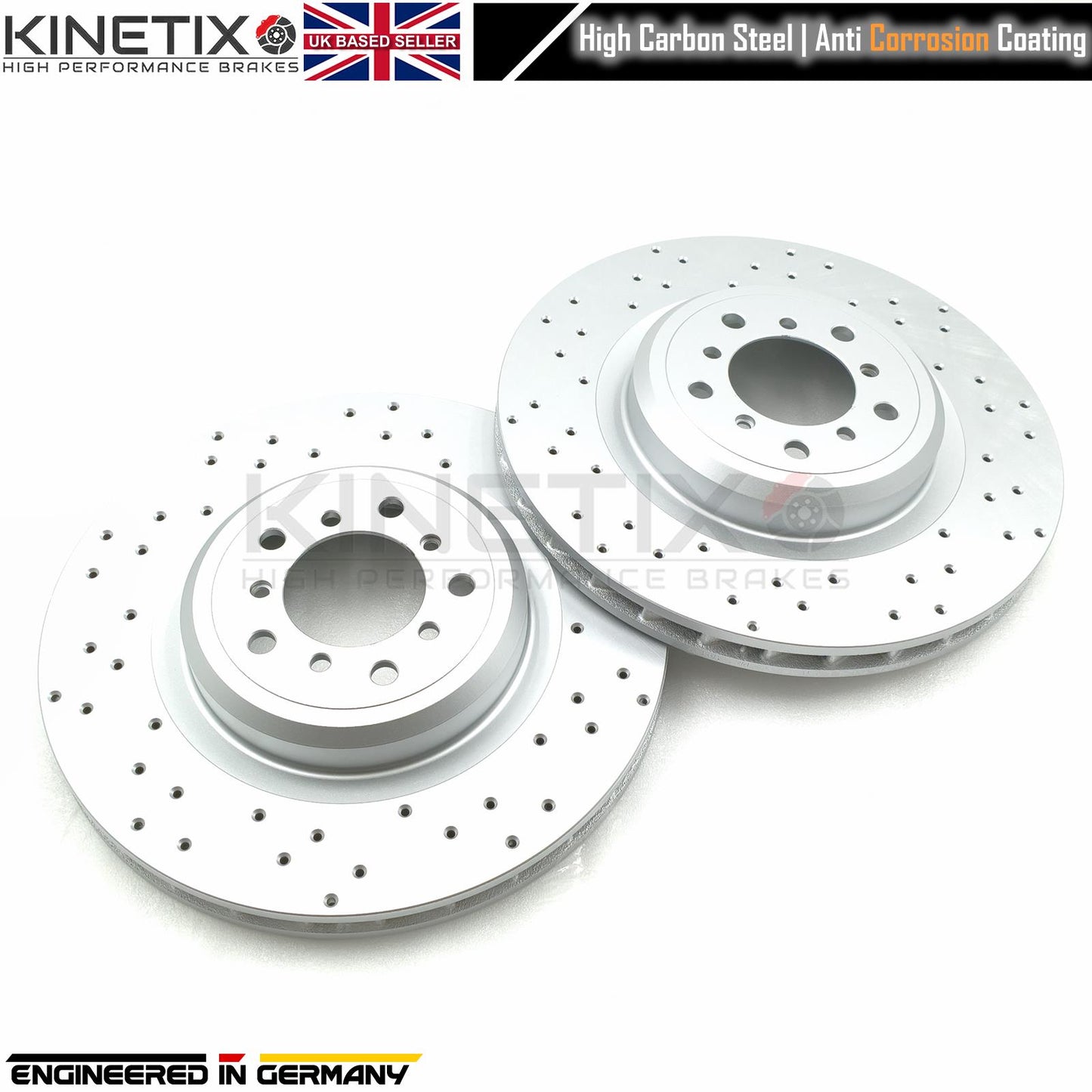 FOR BMW M3 E90 FRONT LEFT RIGHT DRILLED BRAKE DISCS SET 34112283801/34112283802