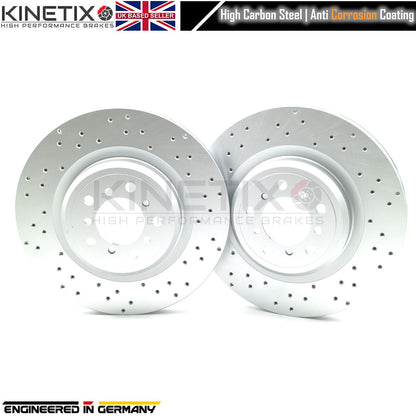 FOR BMW M3 E93 FRONT LEFT RIGHT DRILLED BRAKE DISCS DTEC PADS WIRE SENSORS 360mm
