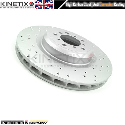 FOR BMW M3 E93 FRONT LEFT RIGHT DRILLED BRAKE DISCS DTEC PADS WIRE SENSORS 360mm